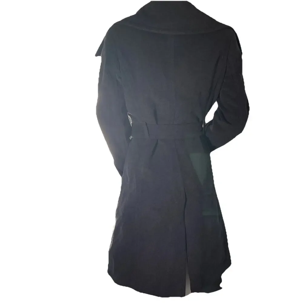 Andrew Marc New York Belted Brown Wool / Cashmere Coat with Large Lapel 4 - Picture 3 of 5